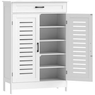 HOMCOM Mueble zapatero 78x37x115.8 cm blanco