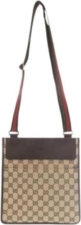 Gucci Pre-owned Canvas Cross Body Bag - Dames - Vintage Schoudertas - Bruin - ONE Size - Vintage