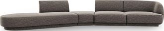 BLOOMINGLOFT 7-Sitzer Design Sofa Miley mit abgerundeter Form und Ottomane links - Chenille