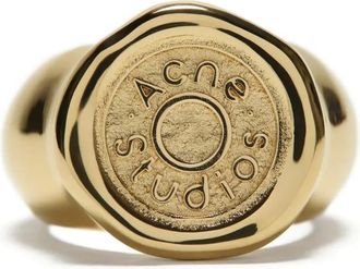 Acne Studios Anello con logo - Oro