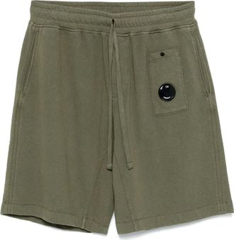 C.P. Company Cargo corti in pile con applicazione - Verde
