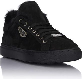 Philipp Plein Suede And Sheepskin Low Top Sneakers Men in Black at Nordstrom, Size 46