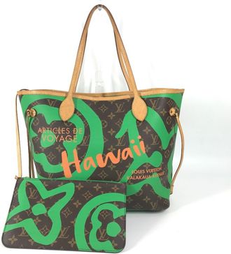 Louis Vuitton Brown Green Monogram Shoulder Bag Tote Bag (Pre-Owned)