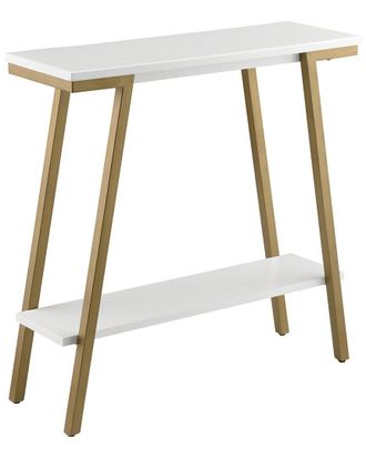 Leick Home Empiria 30in Wood & Metal Hall Console Table with Shelf