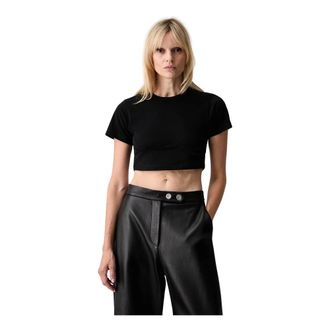 The Attico Tops, Dames, Zwart, S, T-Shirts