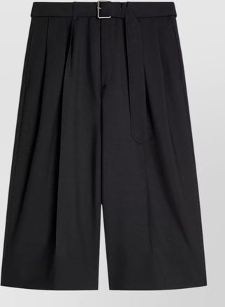 Dries Van Noten belted cropped wide leg pleated trousers