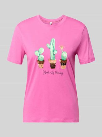 Only Slim Fit T-Shirt aus reiner Baumwolle Modell KITA in Pink, Gr&ouml;&szlig;e XL