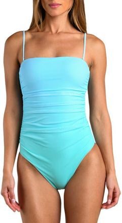 Sunshine 79 Ombr&eacute; Illusions Bandeau One-Piece Swimsuit in Seafoam at Nordstrom, Size 12