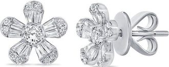 Sabrina Designs 14K 0.99 Ct. Tw. Diamond Flower Studs