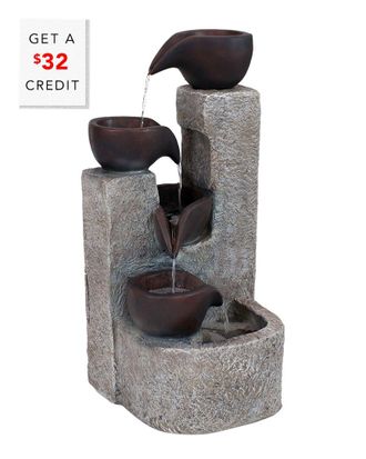 Sunnydaze Aged Tiered Vessels Solar Fountain with Battery with $32 Credit