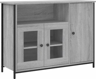 vidaXL Aparador madera de ingeniería gris Sonoma 100x35x75 cm Vidaxl