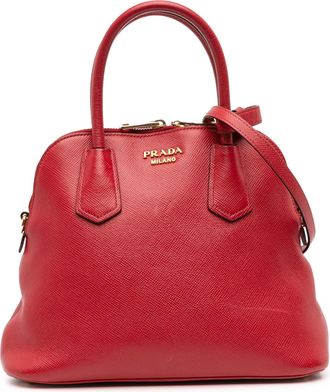 Prada Pre-owned Womens Galleria Top Handle Bag - Red Leather - One Size