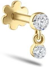 Maria Tash Invisible Set Diamond Dangle Stud Earring in Yellow Gold at Nordstrom, Size 2 Mm
