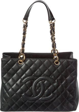 Chanel Black Caviar Leather Grand Shopping Tote (Authentic Pre-Loved)