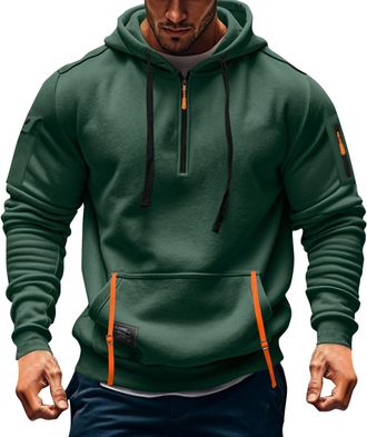 Generic Mens Tactical Hoodie, Sweatshirt Zip Up Hoodies Workout Gym Outdoor Hoodie Sweatshirts Men Jumpers Uk Sweatshirts Pullovers For Autumn Clothing (L, Da
