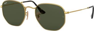 Ray-Ban Zesthoekige Metalen Zonnebril - unisex - Zonnebrillen - Geel - 54 MM - Accessoires