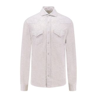 Brunello Cucinelli Classic Cotton Shirt with Mother-of-Pearl Buttons - male - Brunello Cucinelli - Casual Shirts - White - XL - Shirts