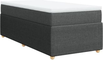 vidaXL Cama Box Spring Con Colch&oacute;n Tela Gris Oscuro 100x200 Cm Vidaxl