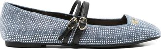 Liu Jo Ballerine con doppio cinturino e cristalli - Blu