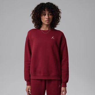 Nike Jordan Womens Jordan Brooklyn Fleece Crew-Neck Sweatshirt in Red | FV7074-677