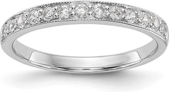 Diamond2Deal 14k White Gold Lab Grown Diamond Wedding Band Ring 0.33Ct Clarity- VS Color- G-H