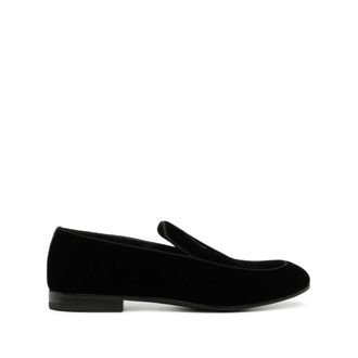 Giorgio Armani Loafers, male, Black, Size: 10 1/2 US Velvet Loafers