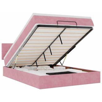 vidaXL Estructura Cama Otomana Colch&oacute;n Terciopelo Rosa 140x200cm Vidaxl