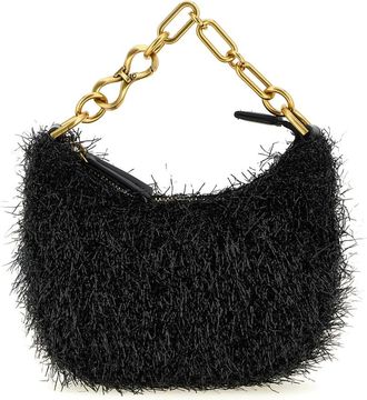 Twinset Tassen, Dames, Zwart, ONE Size, Leer, Mini Croissant Handtas