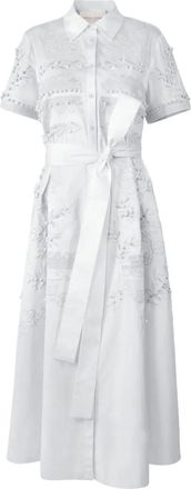 Carolina Herrera Chemisier midi con ricamo - Bianco