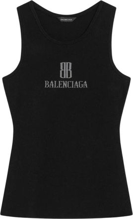 Balenciaga Tops, Dames, Zwart, M, Logo Tank Top