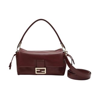 Fendi Baguette Soft Medium - Dames - Handtassen - Rood - ONE Size - Leer - Tassen