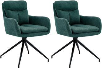 Clp Lote De 2 Sillas De Comedor Somers Tela Verde