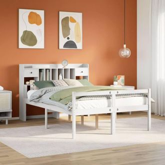 Berkfield Home Bookcase Bed without Mattress White 140x200 cm Solid Wood Pine