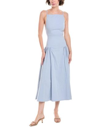 WeWoreWhat Weworewhat Flare Panel Linen-Blend Midi Dress