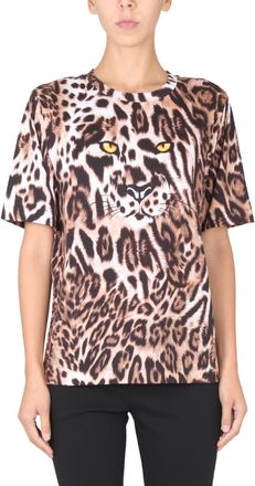 Moschino Multicolor Animal Print Crew Neck T-Shirt