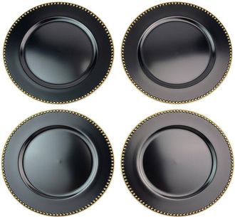 American Atelier Beaded Set Of 4 Charger Plates