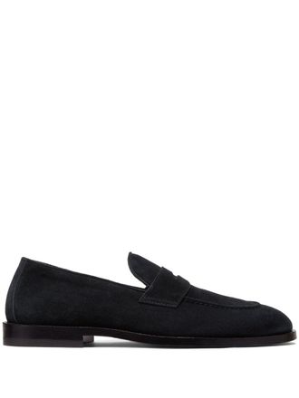 Brunello Cucinelli suede penny loafers - men - Calf Suede/Calf Leather/Rubber/Calf Leather - 43.5 - Black
