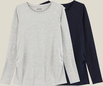 Vertbaudet 2er-Pack Umstands-Shirts pack marine/grau
