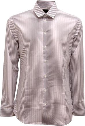 Patrizia Pepe Slim Stripes Shirt - Heren - Zakelijke Overhemden - Veelkleurig - M - Katoen - Overhemden
