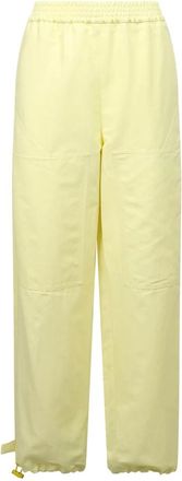 Stella McCartney Gele Jogger Style Broek - Dames - Straight fit broeken - Geel - XS - Katoen - Broeken