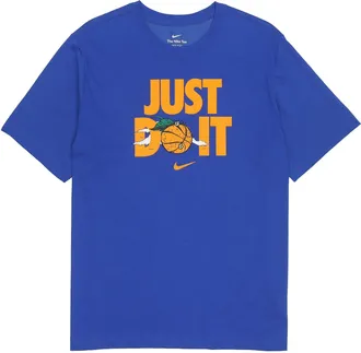 Nike Just Do It Alphabet Printing Round Neck Short Sleeve Blue DV1213-480