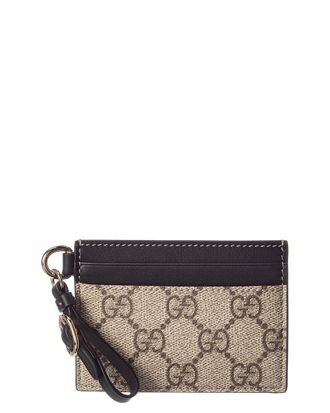 Gucci Emblem Gg Supreme Canvas & Leather Card Case
