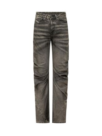 Diesel Grey Straight Mid Rise Jeans