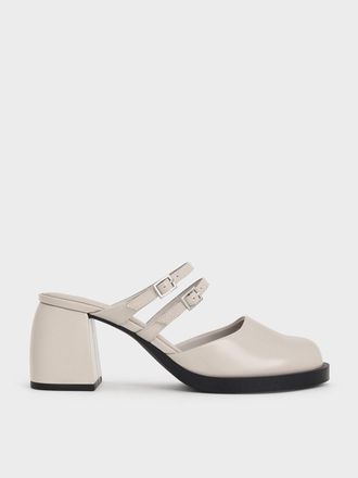 Charles & Keith Double-Strap Platform Mules