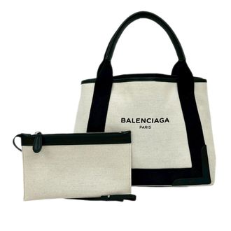 Balenciaga Tweedekans Canvas Marine Blauwe Cabas Tas S