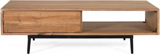 Giner&Colomer Mesa de centro de madera de acacia 120 cm estilo r&uacute;stico moderno
