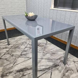 Kosy Koala Dining Table Grey Glass Kitchen Place for 4 Seats, Dining Table Only