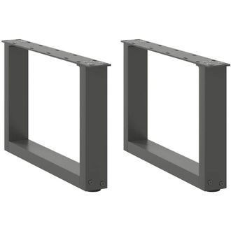 vidaXL Patas Para Mesa De Centro En Forma De U (2 Unidades), Antracita, 50 X (30-31) Cm, Acero Vidaxl