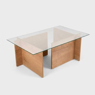 Calicosy Calicosy - Mesa De Centro Con Tablero De Vidrio L105 Cm - Noah