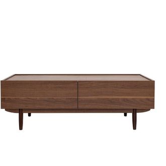 Miliboo Miliboo - Tavolino da salotto con cassetti in legno scuro L120 cm sanaa